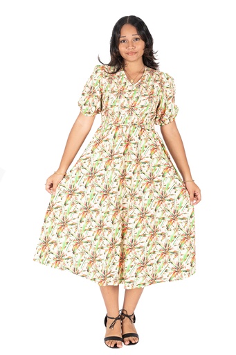 [LD4357] Senitoa Ladies Gloss Smoking Dress - Multi (10)