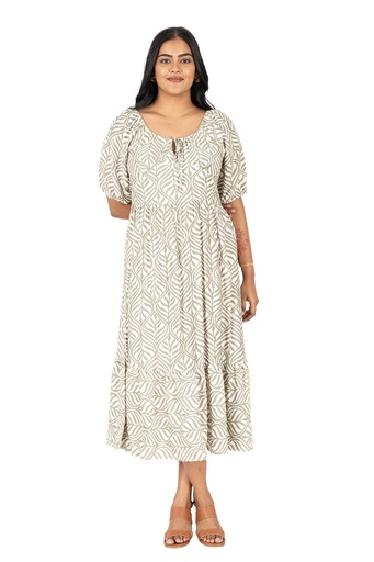 Nifty Soul Ruffled Hem Midi Dress